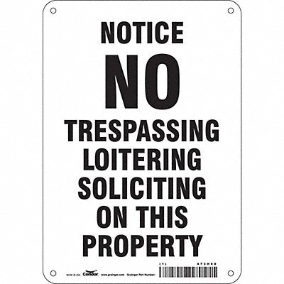CONDOR 473H80 Safety Sign 10 in x 7 in Polyethylene