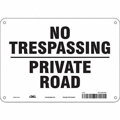 CONDOR 473H89 Safety Sign 7 in x 10 in Polyethylene