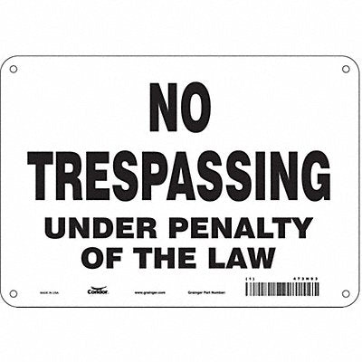 CONDOR 473H93 Safety Sign 7 in x 10 in Aluminum