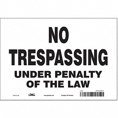 CONDOR 473J01 Safety Sign 7 in x 10 in Vinyl