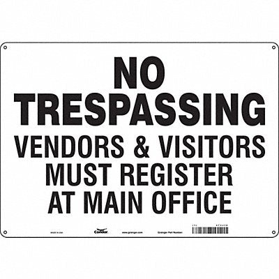 CONDOR 473J10 Safety Sign 14 in x 20 in Polyethylene