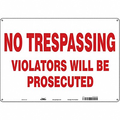 CONDOR 473J16 Safety Sign 14 inx20 in Aluminum