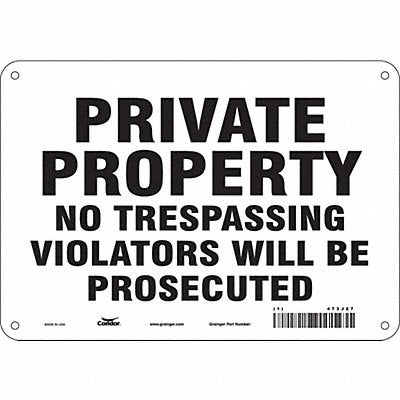 CONDOR 473J27 Safety Sign 7 in x 10 in Aluminum