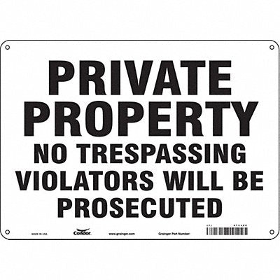 CONDOR 473J28 Safety Sign 10 inx14 in Aluminum