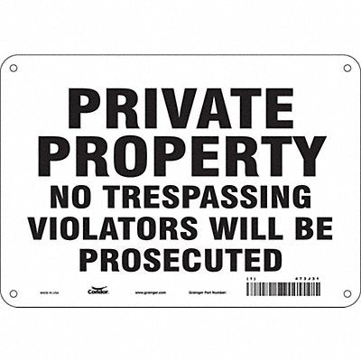 CONDOR 473J31 Safety Sign 7 in x 10 in Polyethylene