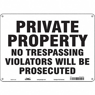 CONDOR 473J32 Safety Sign 10 inx14 in Polyethylene
