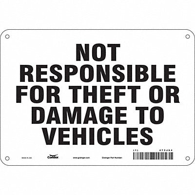 CONDOR 473J64 Safety Sign 7 in x 10 in Aluminum