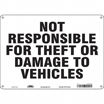 CONDOR 473J65 Safety Sign 10 in x 14 in Aluminum