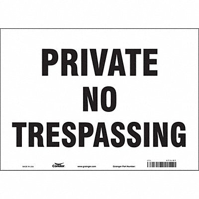 CONDOR 473J87 Safety Sign 10 in x 14 in Vinyl