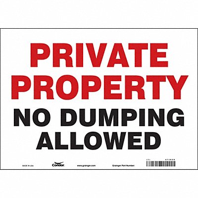 CONDOR 473K06 Safety Sign 10 inx14 in Vinyl