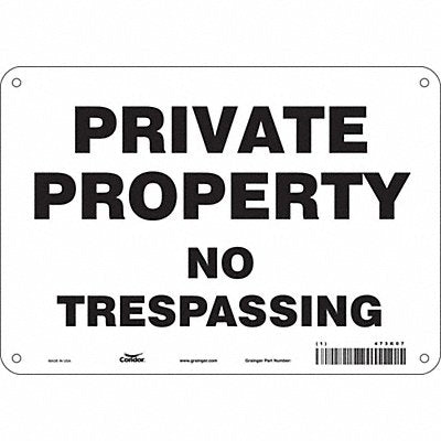 CONDOR 473K07 Safety Sign 7 in x 10 in Aluminum