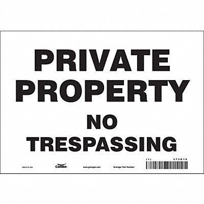 CONDOR 473K19 Safety Sign 7 inx10 in Vinyl