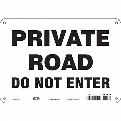 CONDOR 473K37 Safety Sign 7 in x 10 in Aluminum