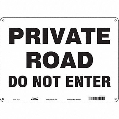 CONDOR 473K38 Safety Sign 10 inx14 in Aluminum