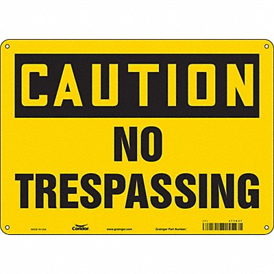 CONDOR 473K47 Safety Sign 10 in x 14 in Polyethylene