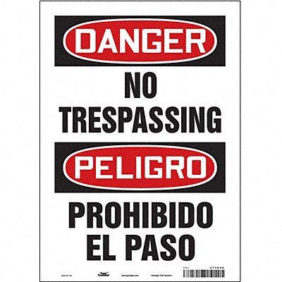 CONDOR 473K86 Safety Sign 14 in x 10 in Vinyl