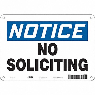 CONDOR 473K93 Safety Sign 7 in x 10 in Aluminum