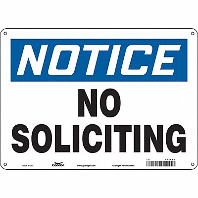 CONDOR 473K96 Safety Sign 10 in x 14 in Polyethylene