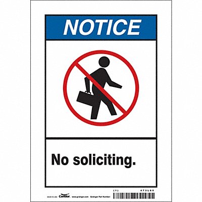 CONDOR 473L05 Safety Sign 10 in x 7 in Vinyl