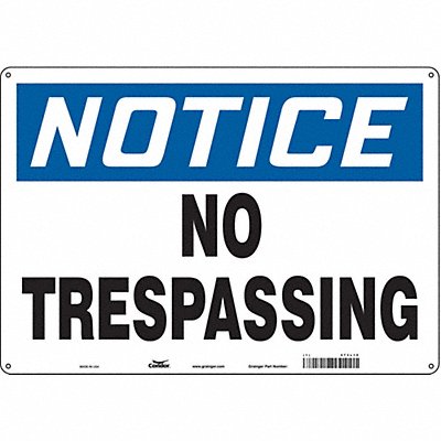 CONDOR 473L19 Safety Sign 14 inx20 in Aluminum