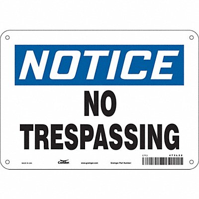 CONDOR 473L22 Safety Sign 7 inx10 in Polyethylene