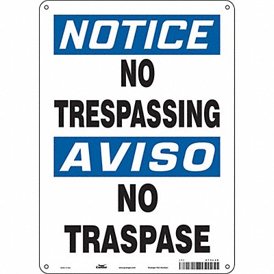 CONDOR 473L30 J7002 Safety Sign 14 inx10 in Aluminum