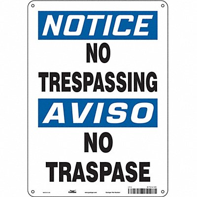 CONDOR 473L35 J7002 Safety Sign 14 inx10 in Polyethylene