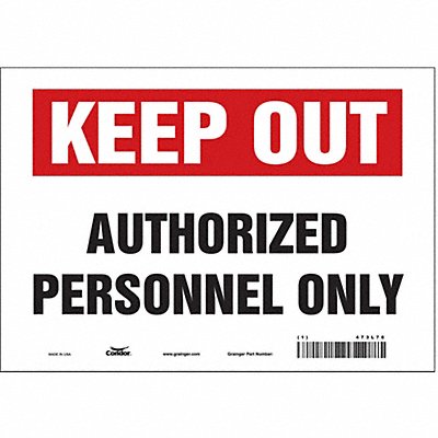 CONDOR 473L78 Safety Sign 7 inx10 in Vinyl