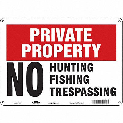 CONDOR 473L83 Safety Sign 10 in x 14 in Polyethylene