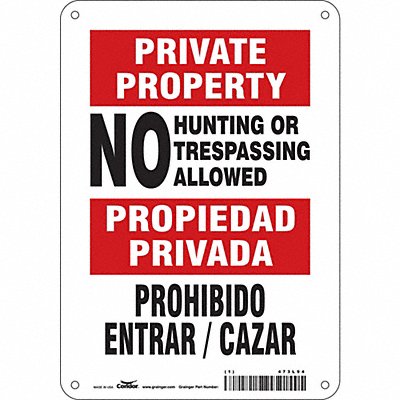 CONDOR 473L94 Safety Sign 10 in x 7 in Polyethylene
