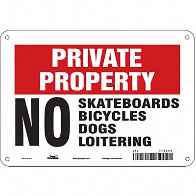 CONDOR 473L98 Safety Sign 7 in x 10 in Aluminum