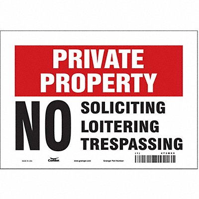 CONDOR 473M09 Safety Sign 7 in x 10 in Vinyl