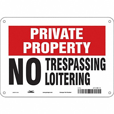 CONDOR 473M11 Safety Sign 7 in x 10 in Aluminum