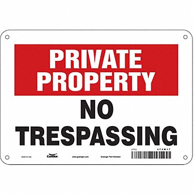 CONDOR 473M17 Safety Sign 7 in x 10 in Aluminum