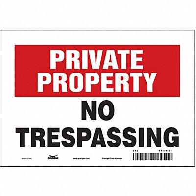 CONDOR 473M21 Safety Sign 7 inx10 in Vinyl