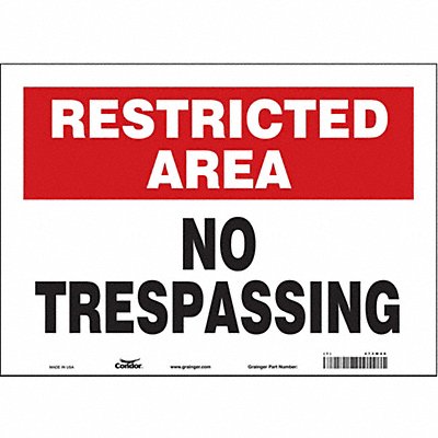 CONDOR 473M40 Safety Sign 10 in x 14 in Vinyl