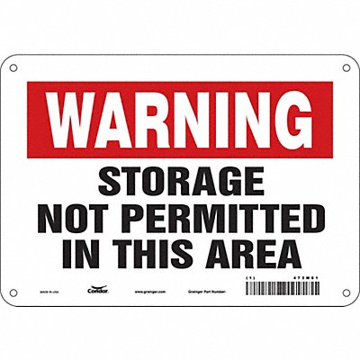 CONDOR 473M61 Safety Sign 7 in x 10 in Polyethylene