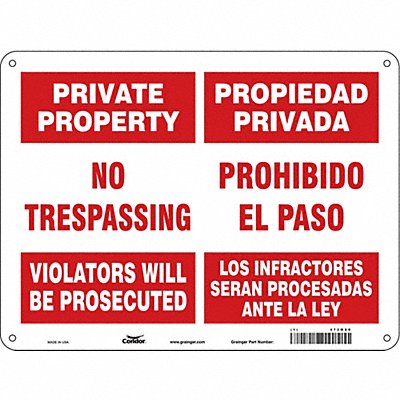 CONDOR 473M80 Safety Sign 18 inx24 in Polyethylene