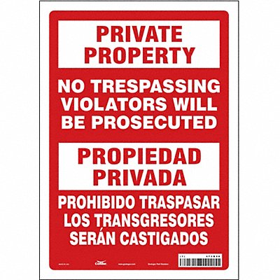 CONDOR 473M88 Safety Sign 14 in x 10 in Vinyl