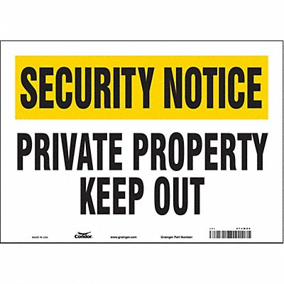 CONDOR 473M96 Safety Sign 10 in x 14 in Vinyl