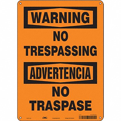 CONDOR 473N22 Safety Sign 14 inx10 in Aluminum