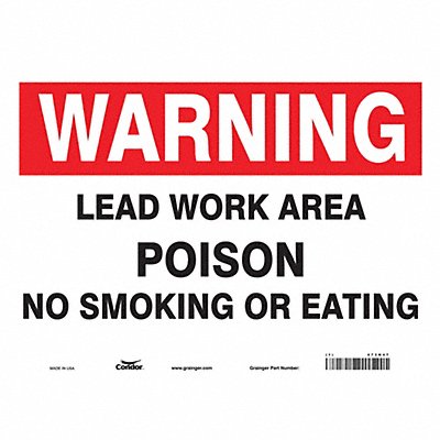CONDOR 473N47 J8395 Safety Sign 10 in x 14 in Vinyl