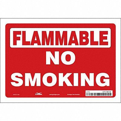 CONDOR 473N58 Safety Sign 7 in x 10 in Vinyl