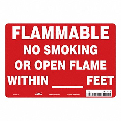 CONDOR 473N99 Safety Sign 7 in x 10 in Vinyl