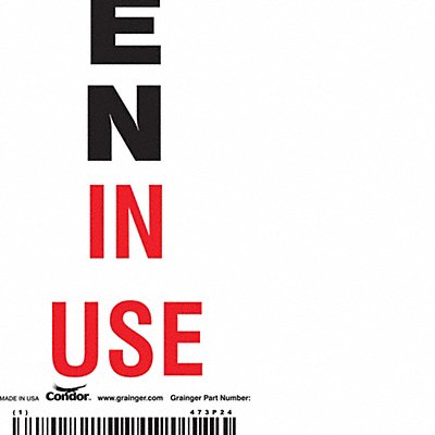 CONDOR 473P24 Safety Sign 10in x 3.5in Polyethylene