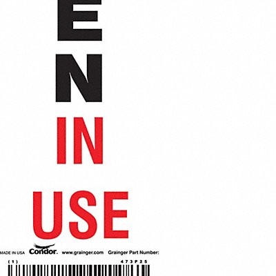 CONDOR 473P25 Safety Sign 10in x 3.5in Vinyl