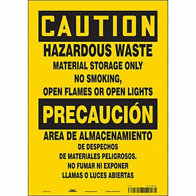 CONDOR 473P53 Safety Sign 14 in x 10 in Vinyl