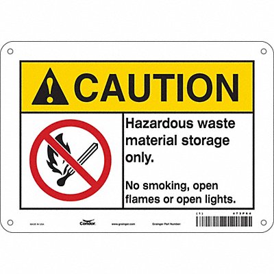 CONDOR 473P64 Safety Sign 7 in x 10 in Polyethylene