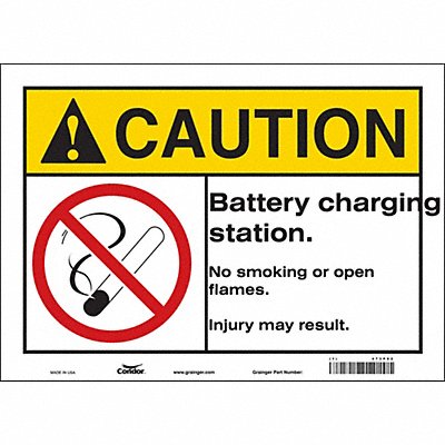 CONDOR 473P82 Safety Sign 10 inx14 in Vinyl