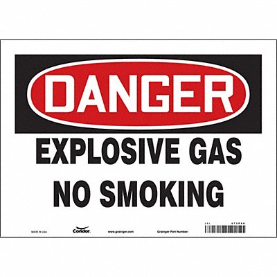 CONDOR 473P98 Safety Sign 10 inx14 in Vinyl